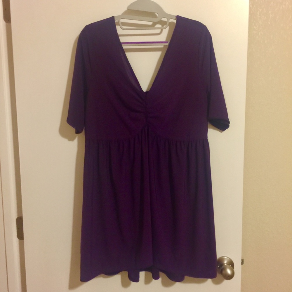 NWOT Purple Cinch Front Babydoll Top